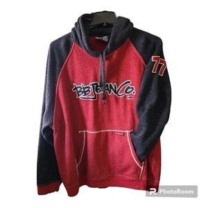 Vintage Bugle Boy B.B. Jean Co. Red Hoodie Pullover Sweatshirt Size Mens 2XL XXL